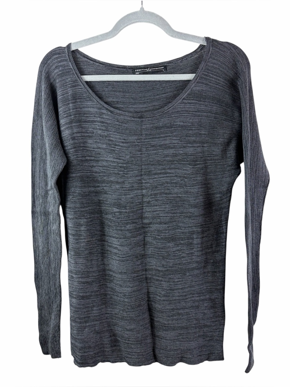 Peruvian Connection long-sleeve top with a relaxed scoop neckline